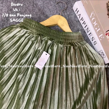 Rok Plisket Bludru Panjang Dewasa Premium Import