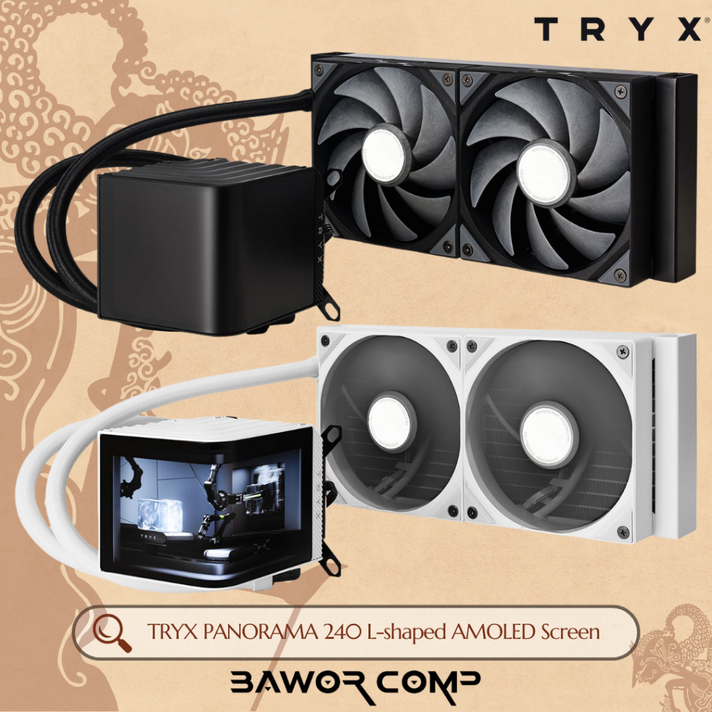 Jual TRYX PANORAMA 240 Black / White L-shaped AMOLED Screen 240mm - AIO ...