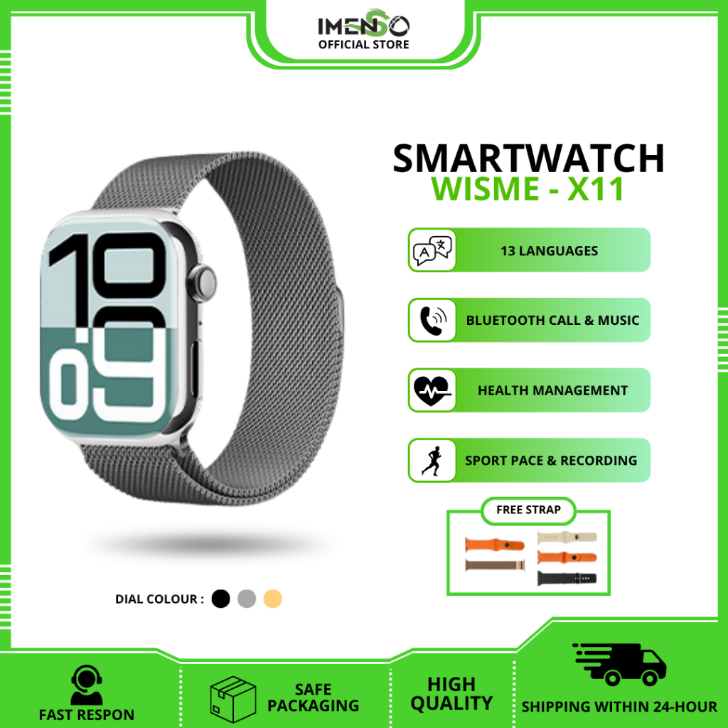 IMENSO WISME-X11 Smartwatch Bluetooth Tahan Air IP67 Sport Support SpO2  Heart Rate Monitor TFT