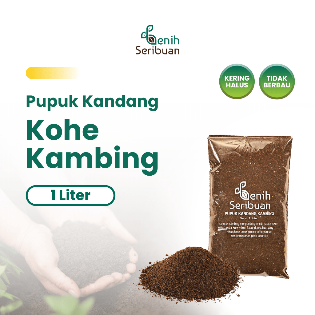 Benih Seribuan - Pupuk Kandang Media Tanam Organik Kohe Kambing 1 Liter Murni