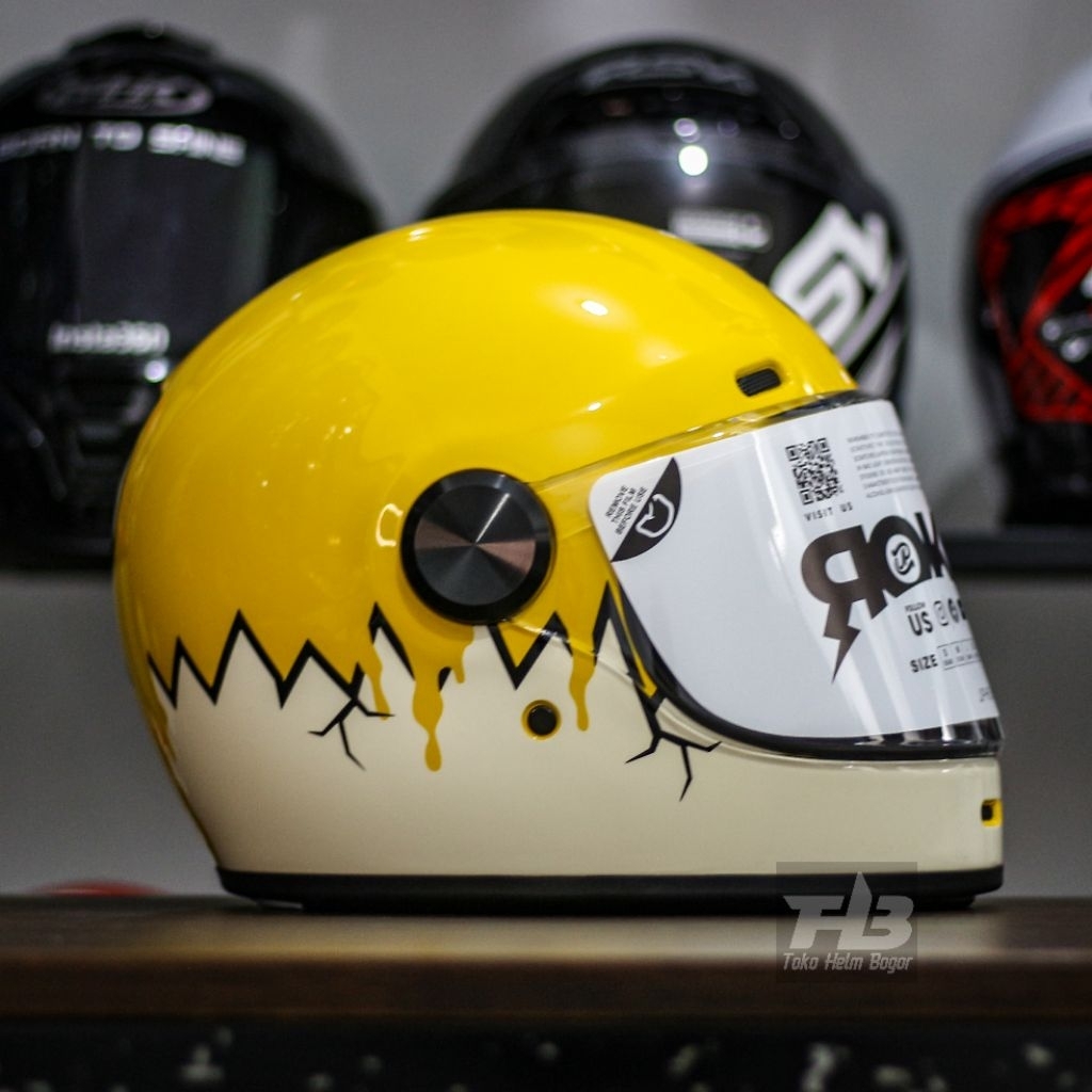 Jual JPX HELM FULLFACE RETRO JP ROKR | RK 03 YELLOW LEMON GLOSSY | HELM ...