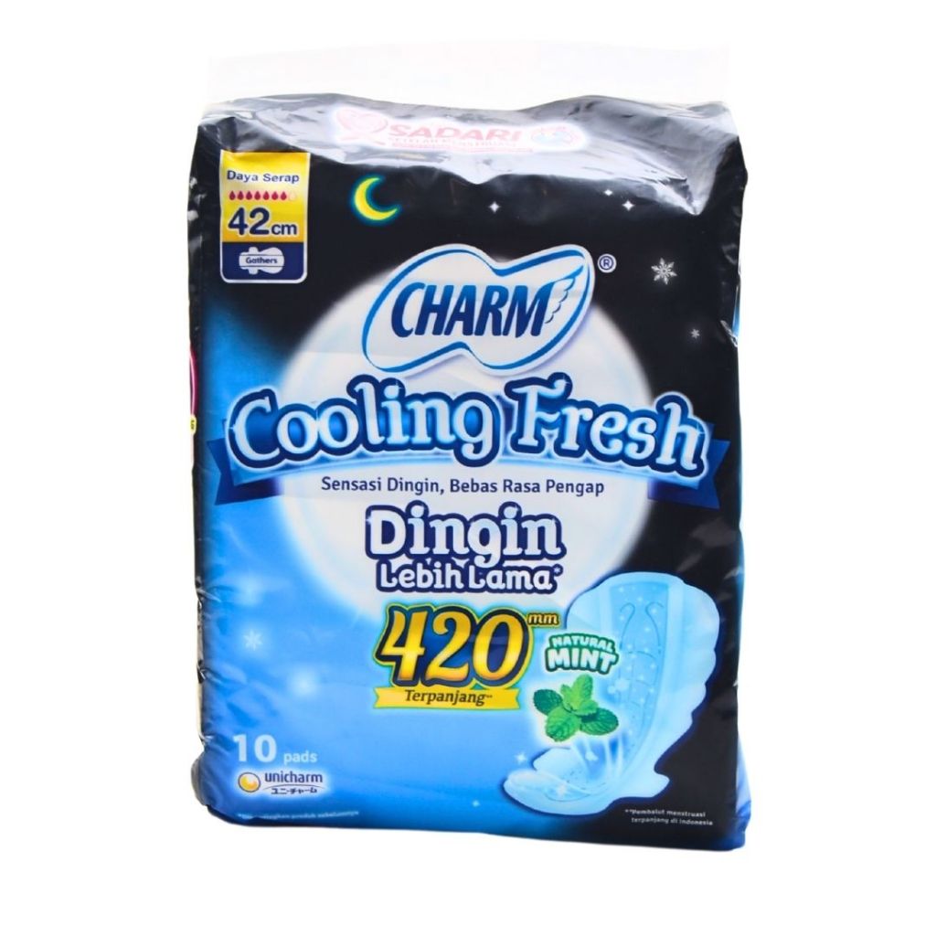 Jual Pembalut Malam Dingin CHARM COOLING FRESH NIGHT 42 cm Wing isi 10 ...