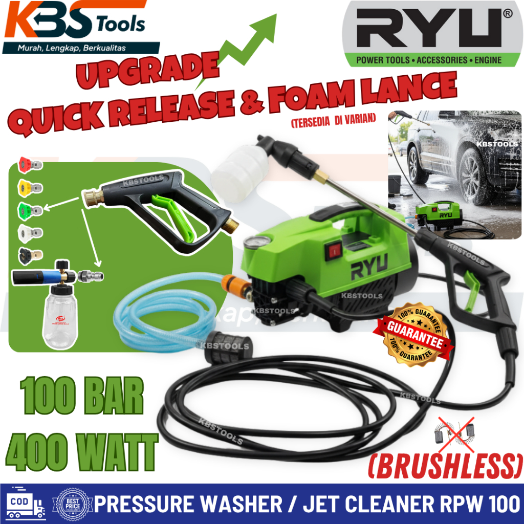 Jual Mesin Steam Cuci Mobil Motor RYU Jet Cleaner Otomatis 100 Bar 400 ...