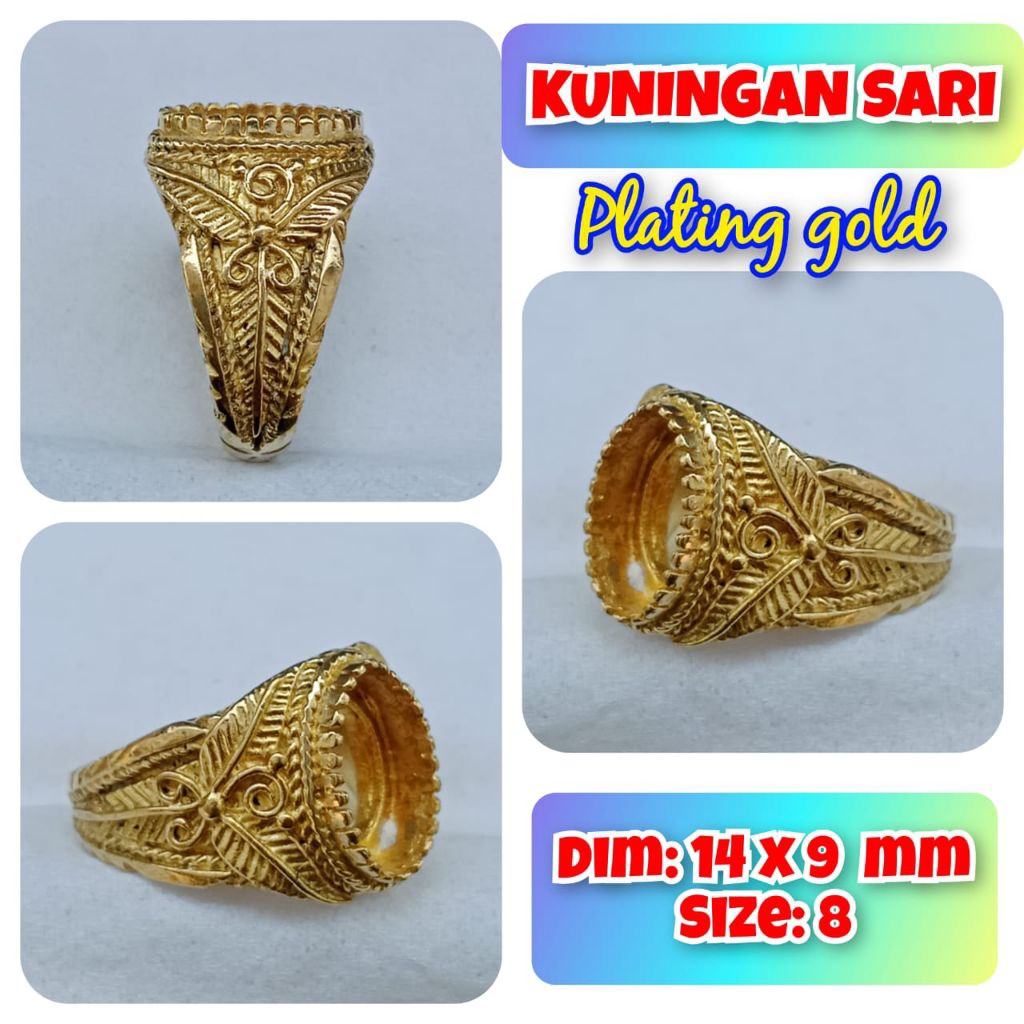 Jual ring emban batu akik dan permata kuningan.40 | Shopee Indonesia