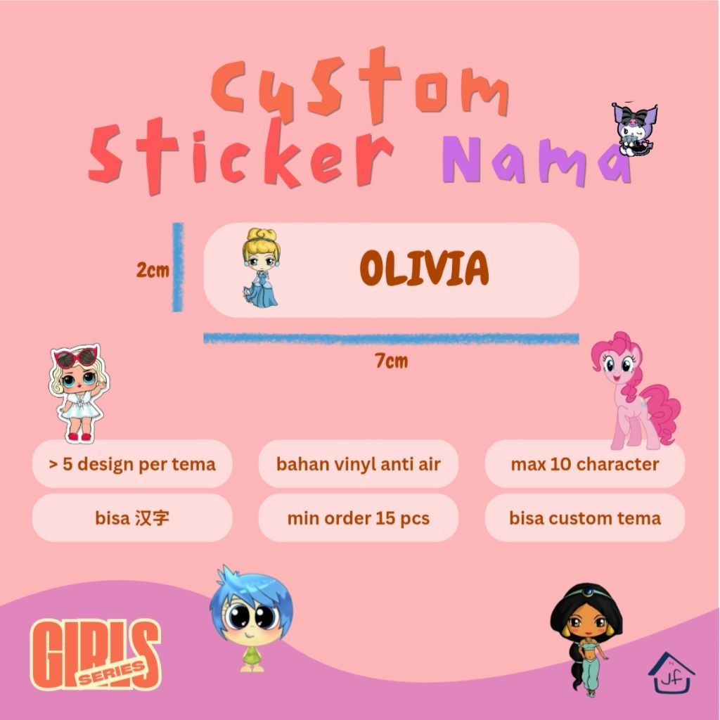 Jual Stiker Custom Nama / Stiker Nama Custom / Stiker Label Nama ...
