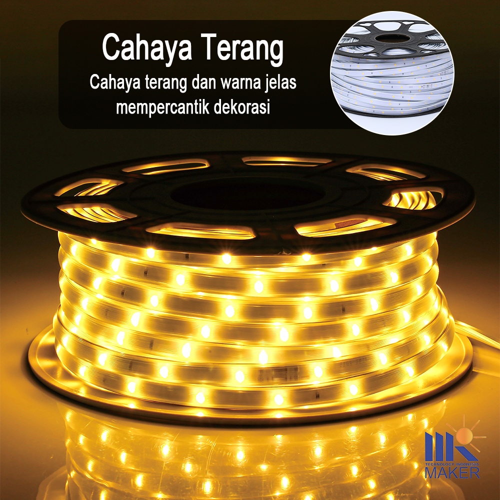 Lampu LED Strip Selang Warm White 5-30M dengan Soket foto 3