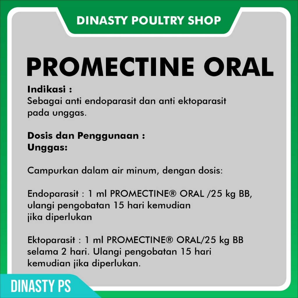 Jual Promectine Oral 250ml Original Untuk Mengatasi gurem kutu cacingan ...
