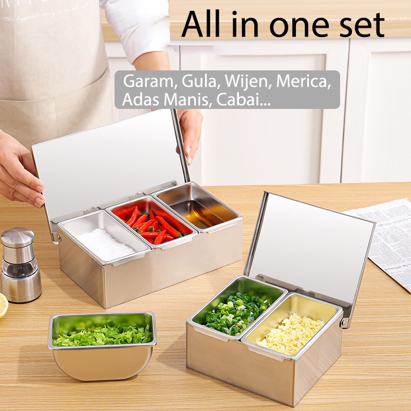 Jual 6 in1 Kotak Bumbu Dapur Kotak Bumbu 6 Pcs Seasoning Box Kotak ...