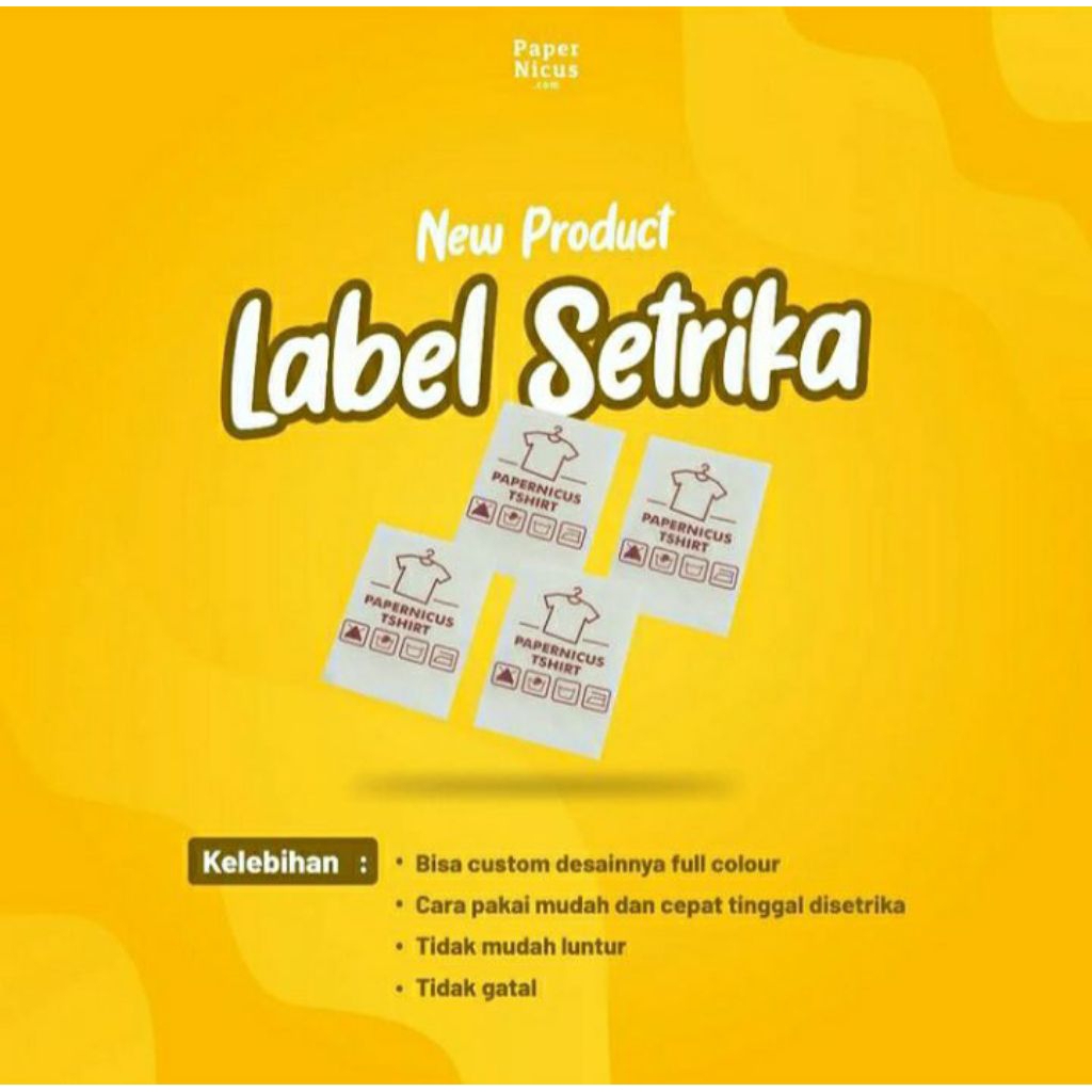 Jual Sticker Label Setrika DTF Custom Tanpa Jahit | Shopee Indonesia