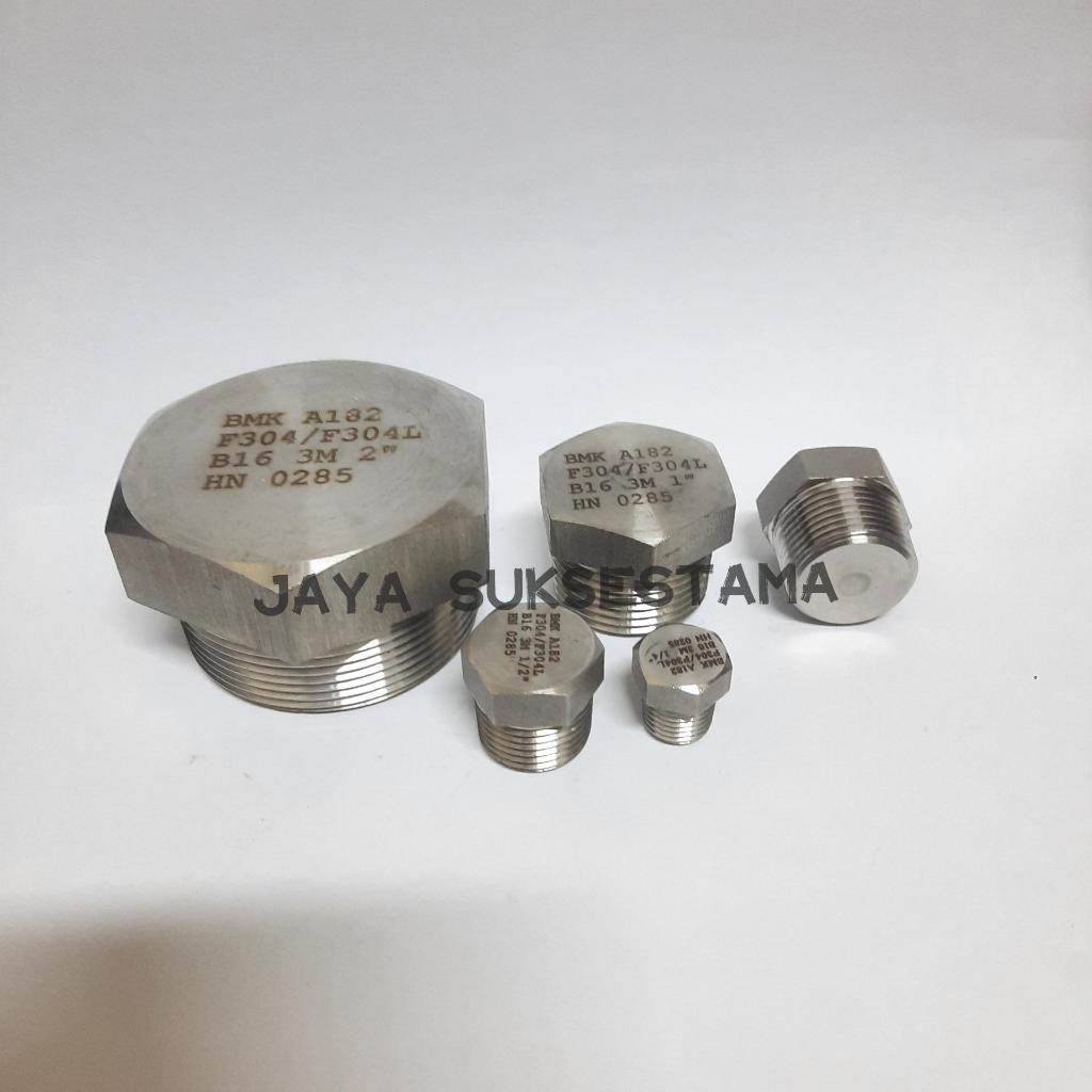 Jual Hex Plug Class 3000 Stainless SS 304 Drat NPT 1/4