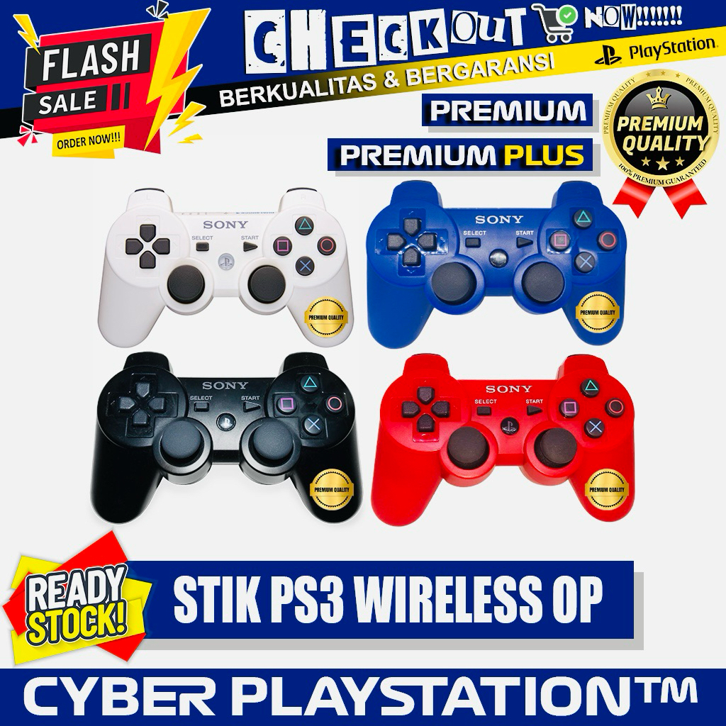 Jual STIK PS3 WIRELESS OP PREMIUM PREMIUM PLUS ORI PABRIK