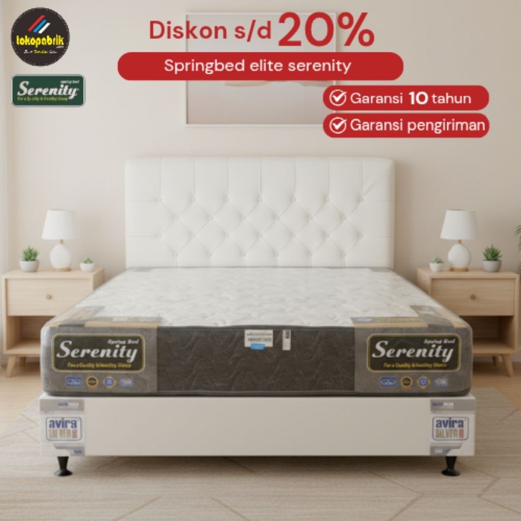 Jual 1set divan + Springbed serenity T26 cm kasur springbed serenity ...