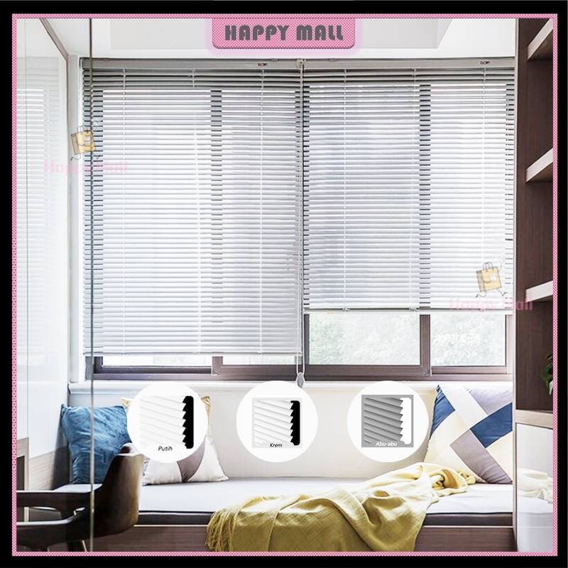 【 Ready stock 】 40/60/90x180cm/120x220cm Venetian Blinds 25 Mm - Putih Tirai penutup kerai Hordeng / Jendela Rana Aluminium