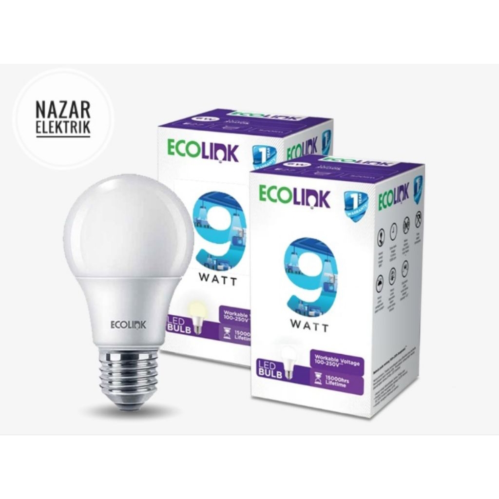 Jual Lampu Led Ecolink 9 Watt Fitting E27 Warna Cool Day Light ( Putih ...