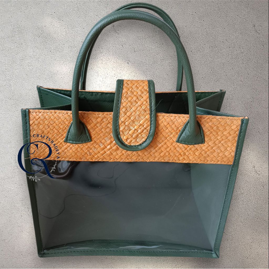 (30×15×25) Tas Mika Tutup / Hampers Gift Idulfitri Lebaran Aidilfitri / Tas Jinjing Anyaman Etnik