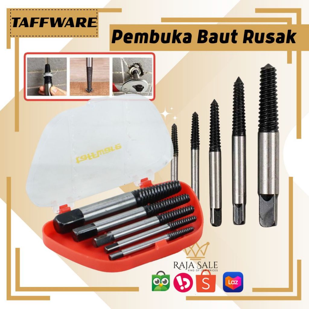 Jual Alat Pembuka Baut Rusak Mata Bor Extractor Broken Screw Remover ...