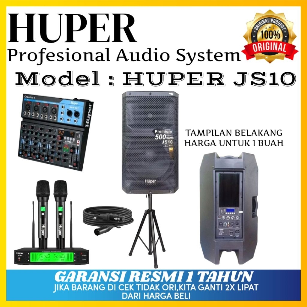 Jual Speaker Aktif Huper Js10 Original Speaker Aktif Huper 15inch ...