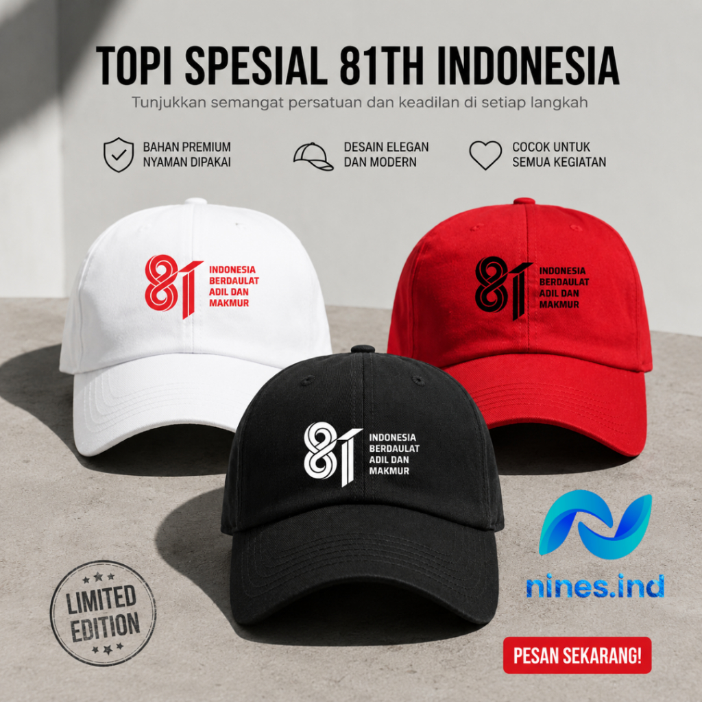 TOPI HUT RI KE 81 TOPI BUAT KEMERDEKAAN  Spesial HUT INDONESIA KE 81 17 AGUSTUS 2026 Gratis Stiker Pipi Bendera