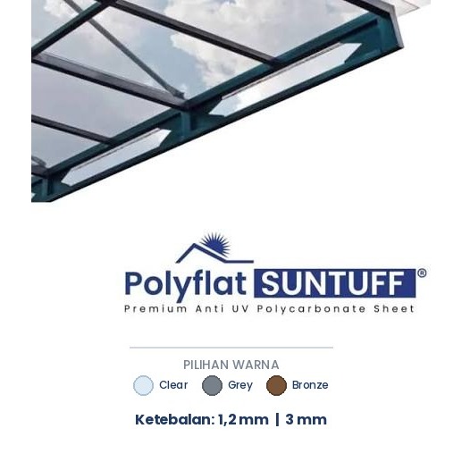 Jual Polycarbonate Atap Roof Polyflat Tebal 3mm Lebar 1.22 Meter Bisa ...