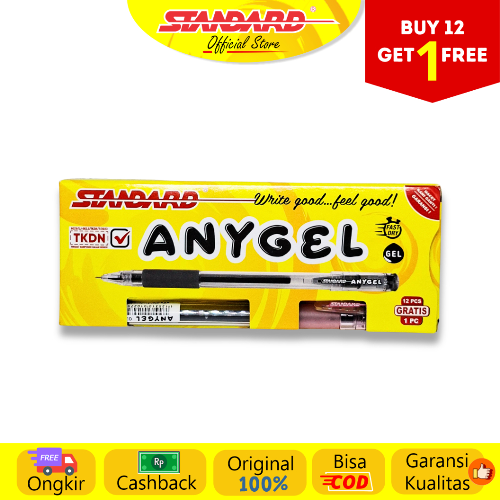 Standard - Pulpen Any Gel 0.38 ( Alat Tulis / Pen / Ballpoint / Pena )