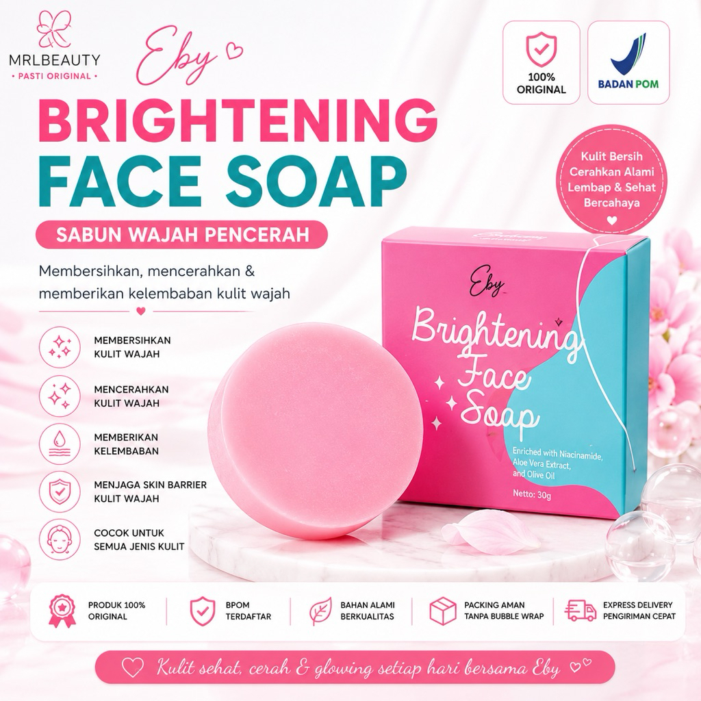 SABUN WAJAH EBY BRIGHTENING COLLAGEN SOAP MENCERAHKAN WAJAH BADAN SABUN ELIZA BEAUTY