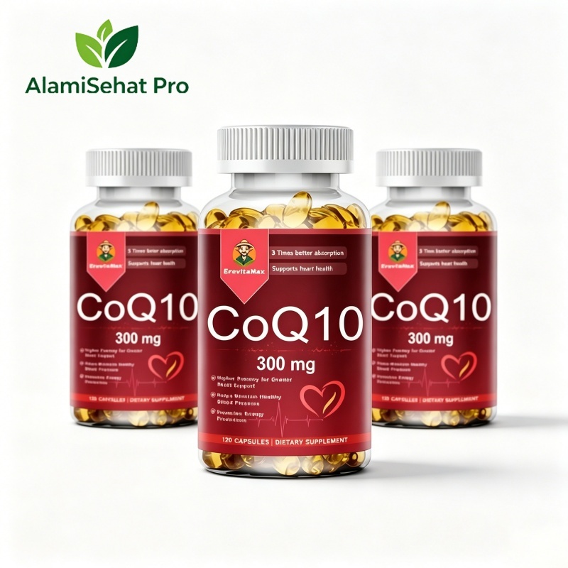 DravitaMax CoQ10 300mg 120 Kaplet - Dosis Tinggi Jantung, Tekanan Darah & Energi Maksimal