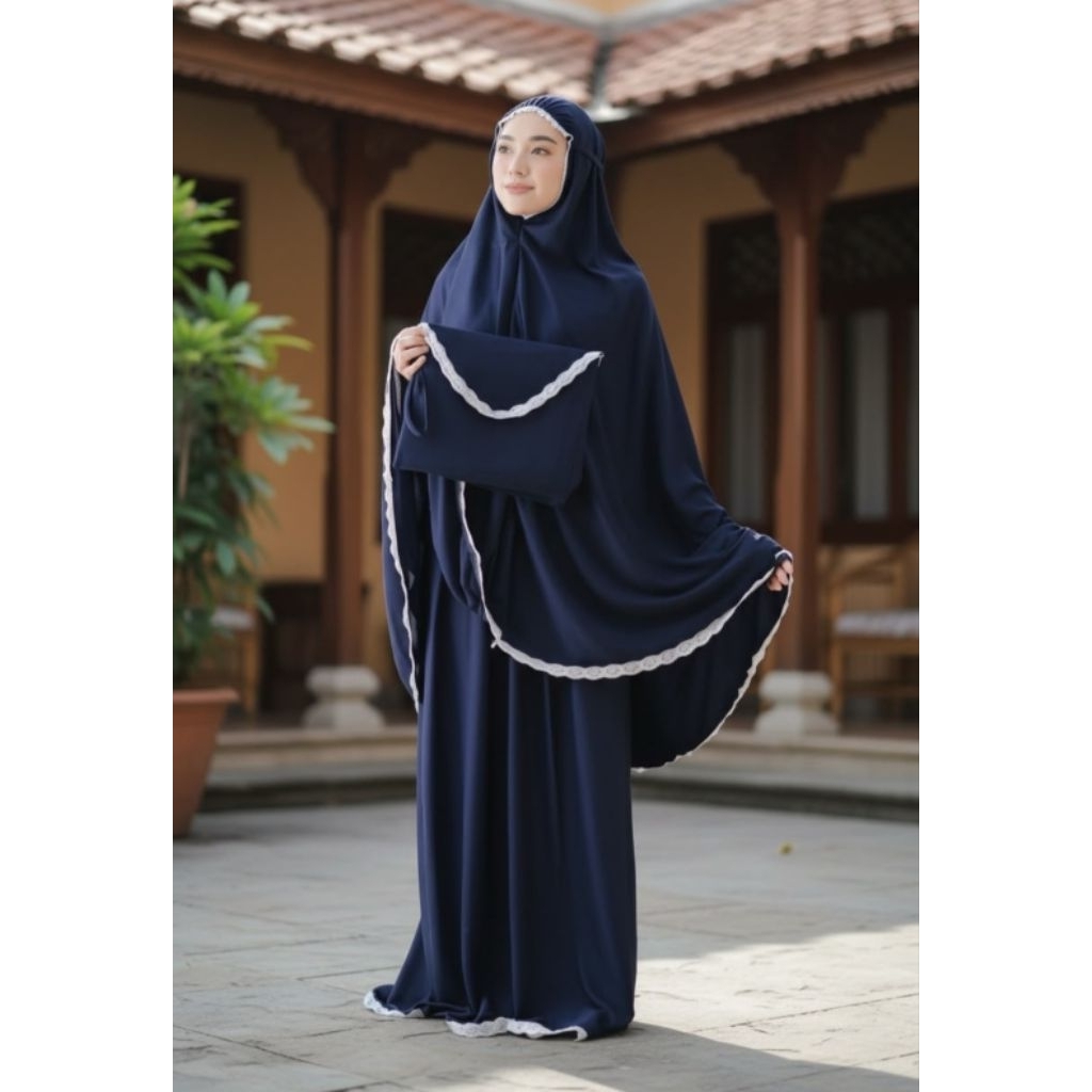 mukena polos / Mukena Travel Dewasa Jumbo adem lembut murah travelling dewasa - mukena polosan bahan katun hyget