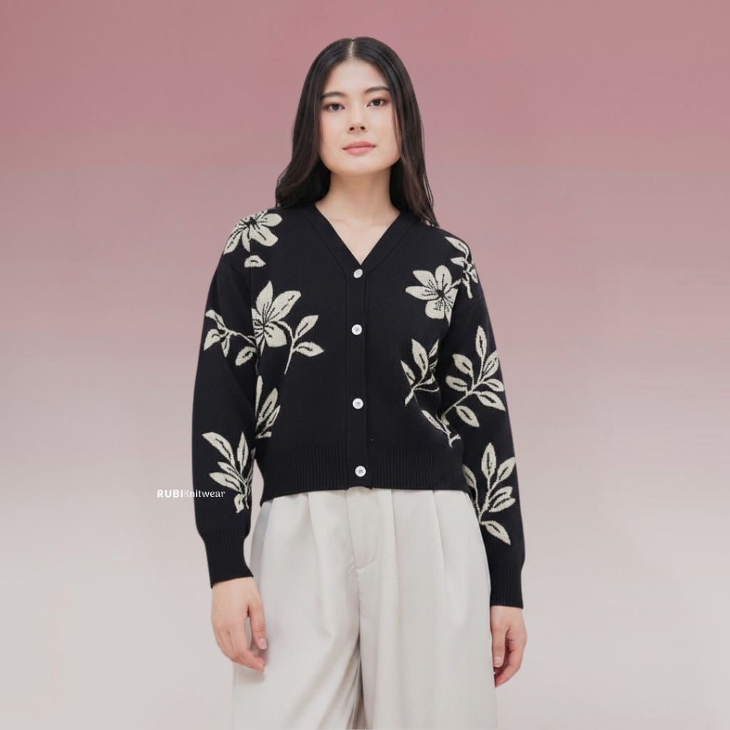 RUBI Fiora cardigan bunga knitwear wanita foto 2