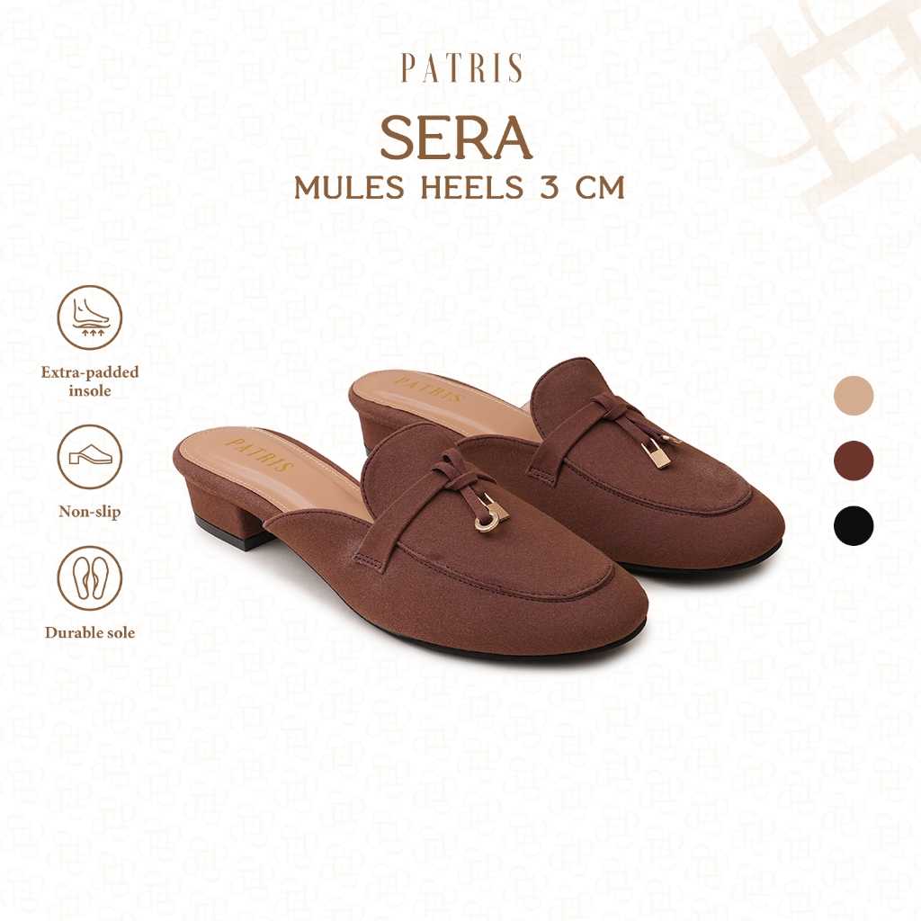 PATRIS Sera Sepatu Mules Wanita Nyaman Dipakai Heels 3 cm
