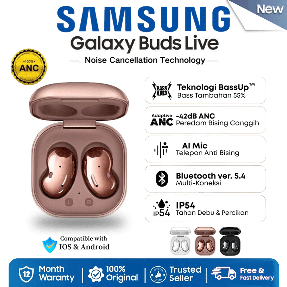[COD] TWS Galaxy Buds R180 Stok Siap Galaxy Buds R180 Stereo Touch Control ANC Earphone Wireless Super Clone 1 : 1 Bluetooth TWS Nirkabel Premium Live In-Ear Noise Bluetooth Headset Nirkabel Dengan Bass Berat Tinggi Headset Bluetooth