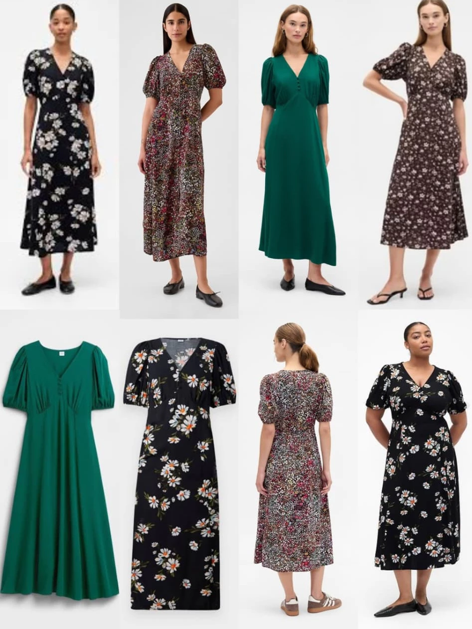 Long Dress GP Puff Sleeve V-Neck Maxi Dress - Dress Panjang Bahan Adem - Home Dress - 2764