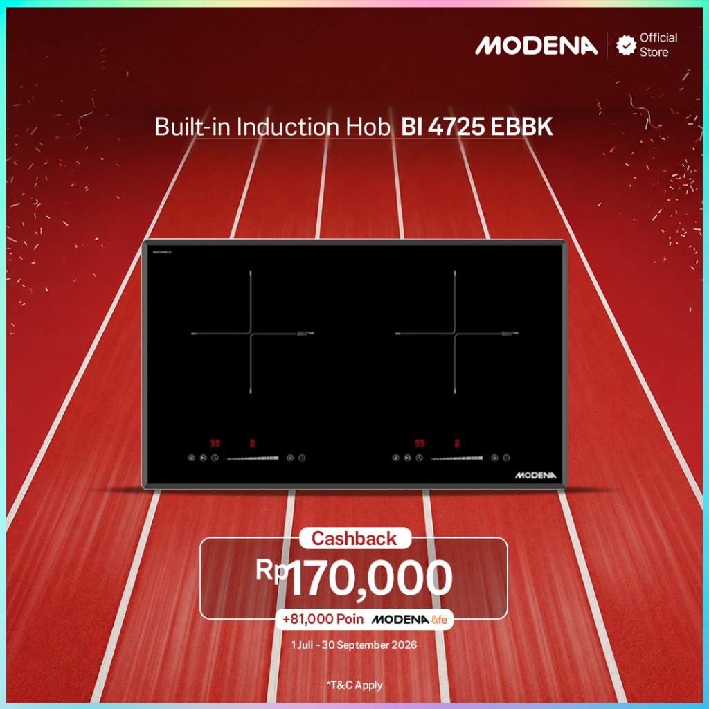 Jual MODENA Built-in Induction Hob 70 CM 2 Cooking Zone - BI 4725 EBBK ...