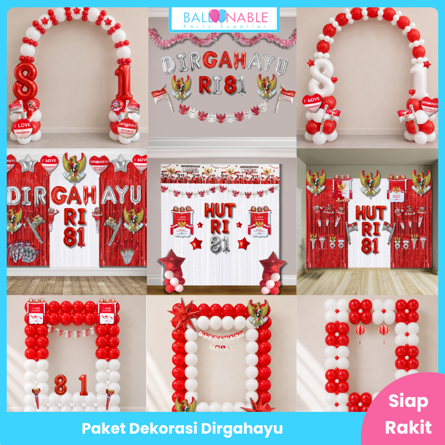 Paket Dekorasi Dirgahayu Indonesia RI / 17 Agustus / Kemerdekaan / HUT RI  (PD78)