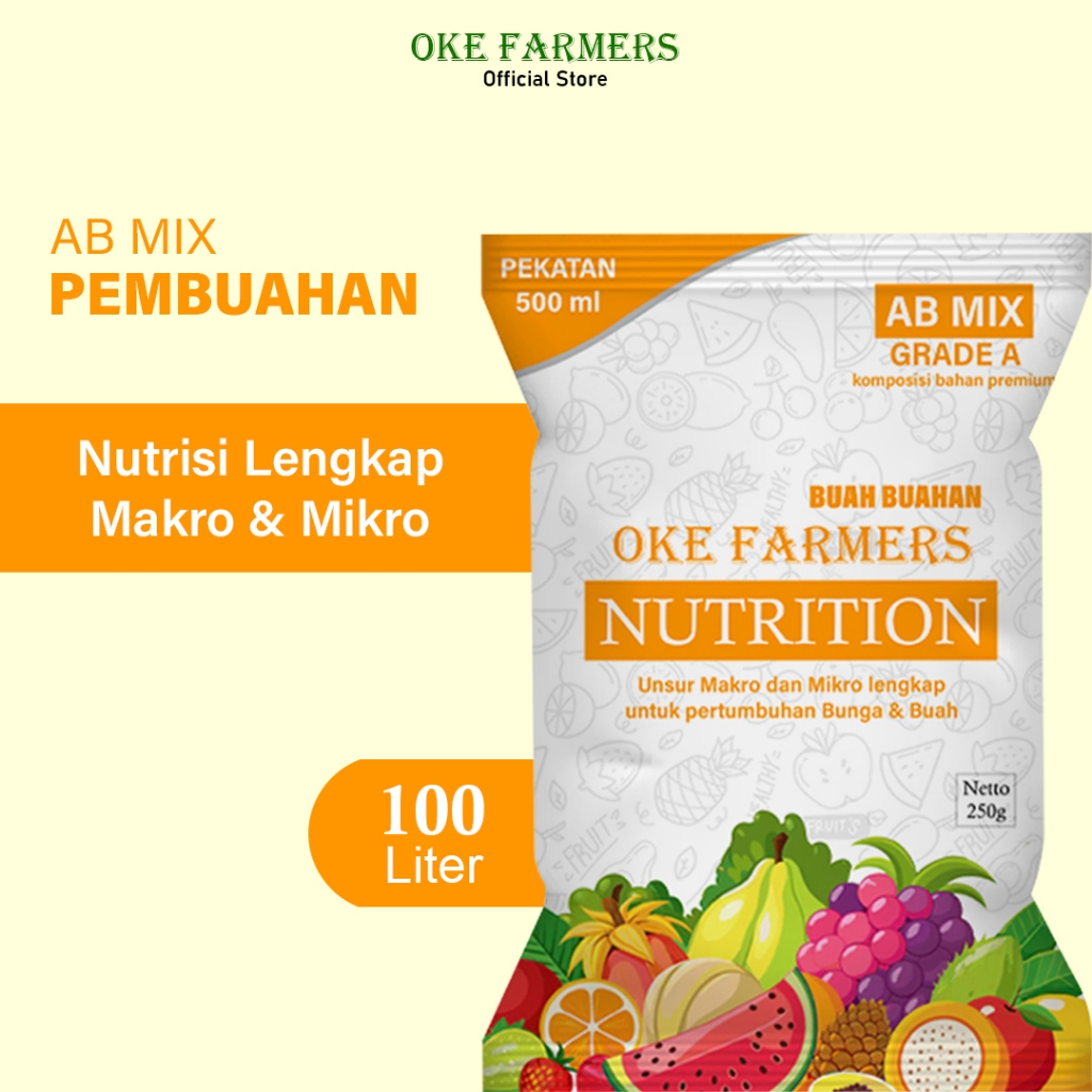 500ml - AB Mix Buah Dan Bunga Pupuk Hidroponik Semua Komoditi 100 Liter