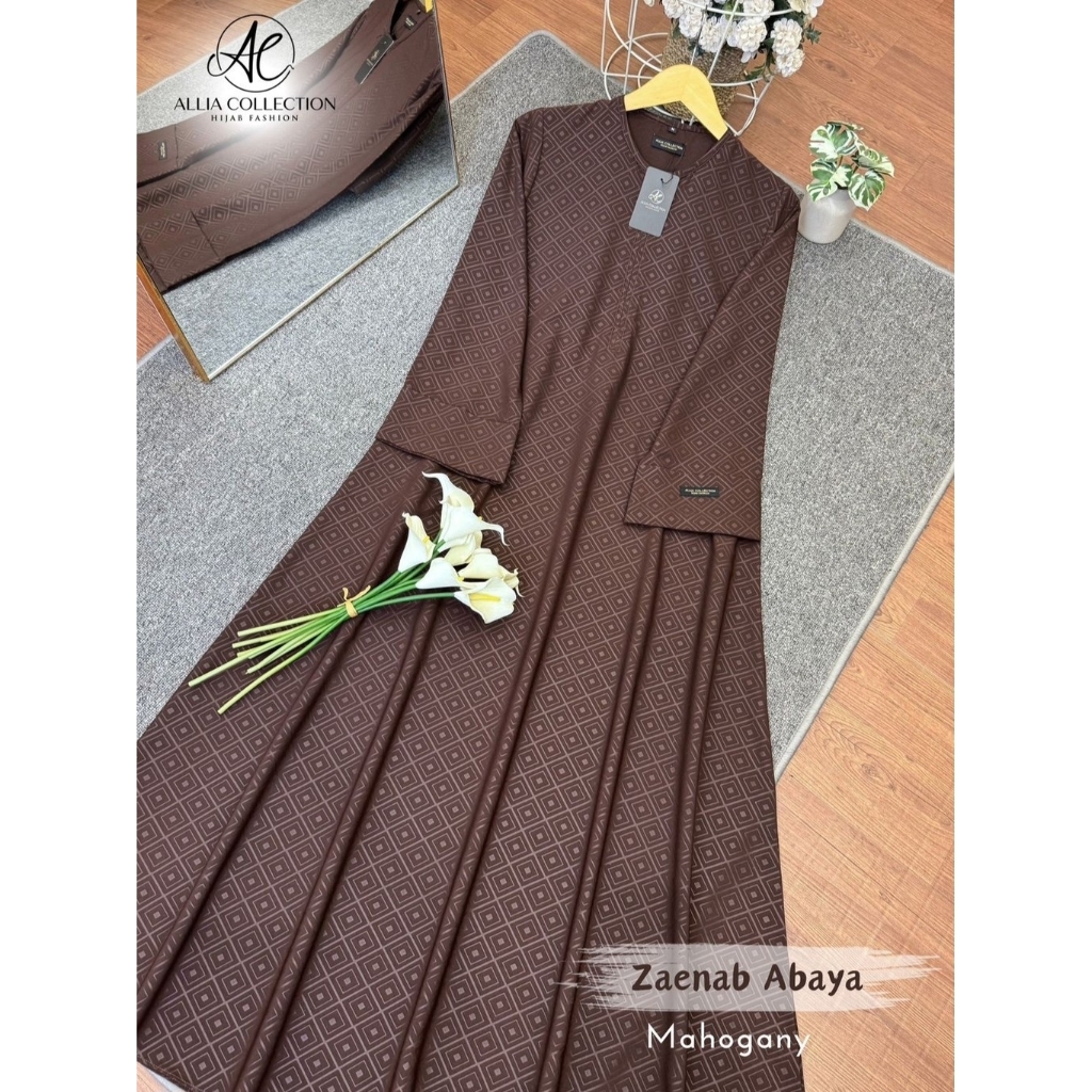 Zaenab Abaya by Allia Collection | gamis dress cantik syari elegan murah ekonomis mewah | busui friendly