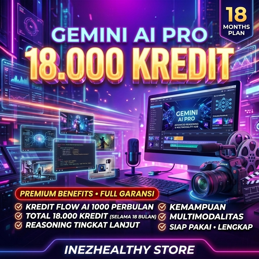 Gemini AI Pro 18 Bulan - 18.000 Kredit Flow AI Premium
