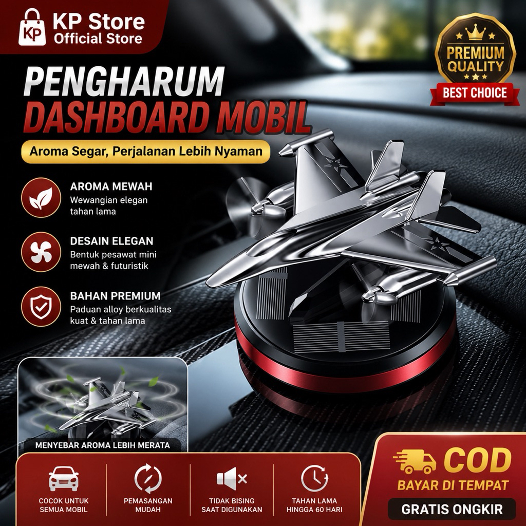Aksesoris Ruangan Dashboard Mobil dengan Model Pesawat tenaga Solar cell