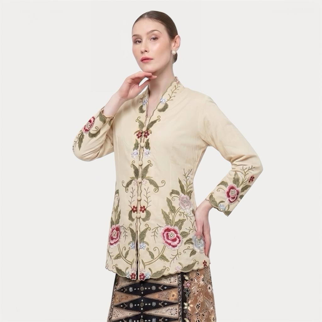 Jual Menan Jaya - Kebaya Encim Melati Kebaya Encim Bordir Motif Bunga ...