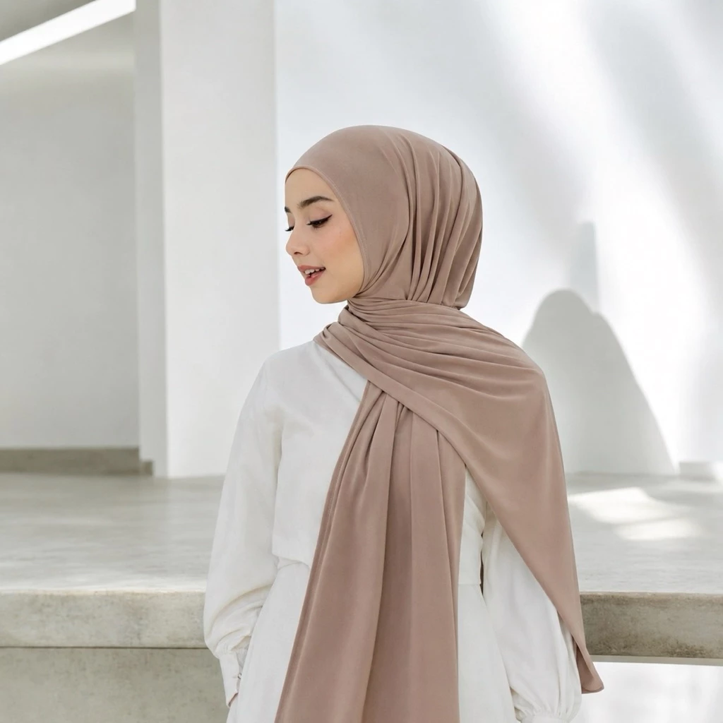 Pashmina Instan Jersey Premium Anti Tembem