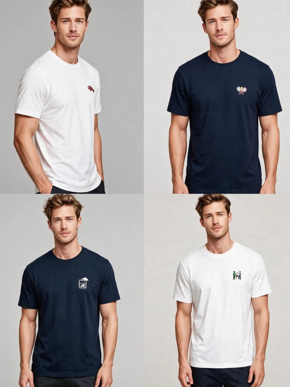 Kaos Lengan Pendek Pria Logo Bordir GF Embroidered Graphic Regular-Fit T-Shirt -2614