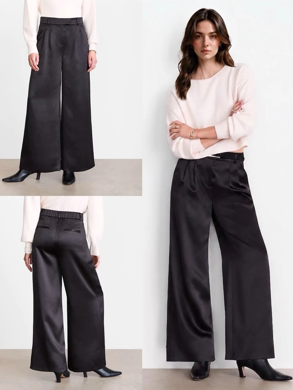 Celana Kulot Panjang Wanita LF Satin Palazzo Pants - 2917
