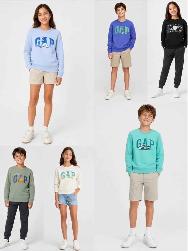 Sweater Anak Cewe Cowo Junior ABG GP Relaxed Logo Sweatshirt Kids - 3052