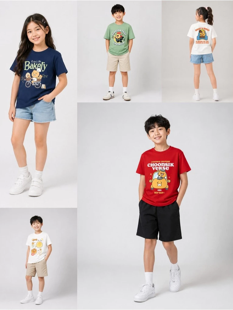 Kaos Lengan Pendek Anak Junior ABG TPN T-Shirt Cute Cartoon Character Print - 2650
