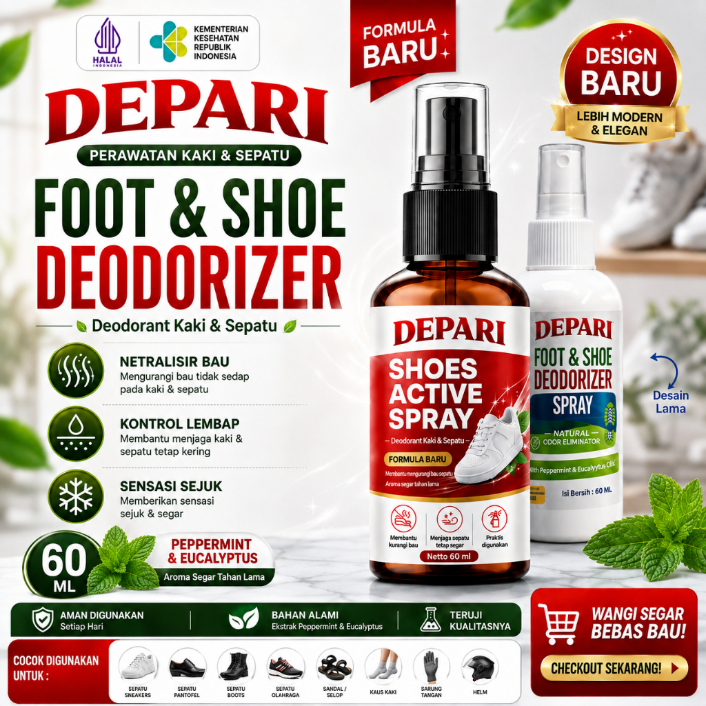 Jual POPPY FRESH Spray Foot Shoe Deodorant 60 ML | Bantu Kurangi Bau ...