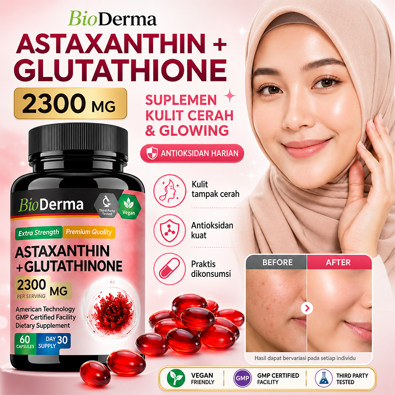bioderma glutathione Astaxanthin + Glutathione, sinergi antioksidan kuat, lindungi sel dari kerusakan oksidatif How To Give B12 restore skin Available Options:100mg X 3pk Pour Qui Perfect for