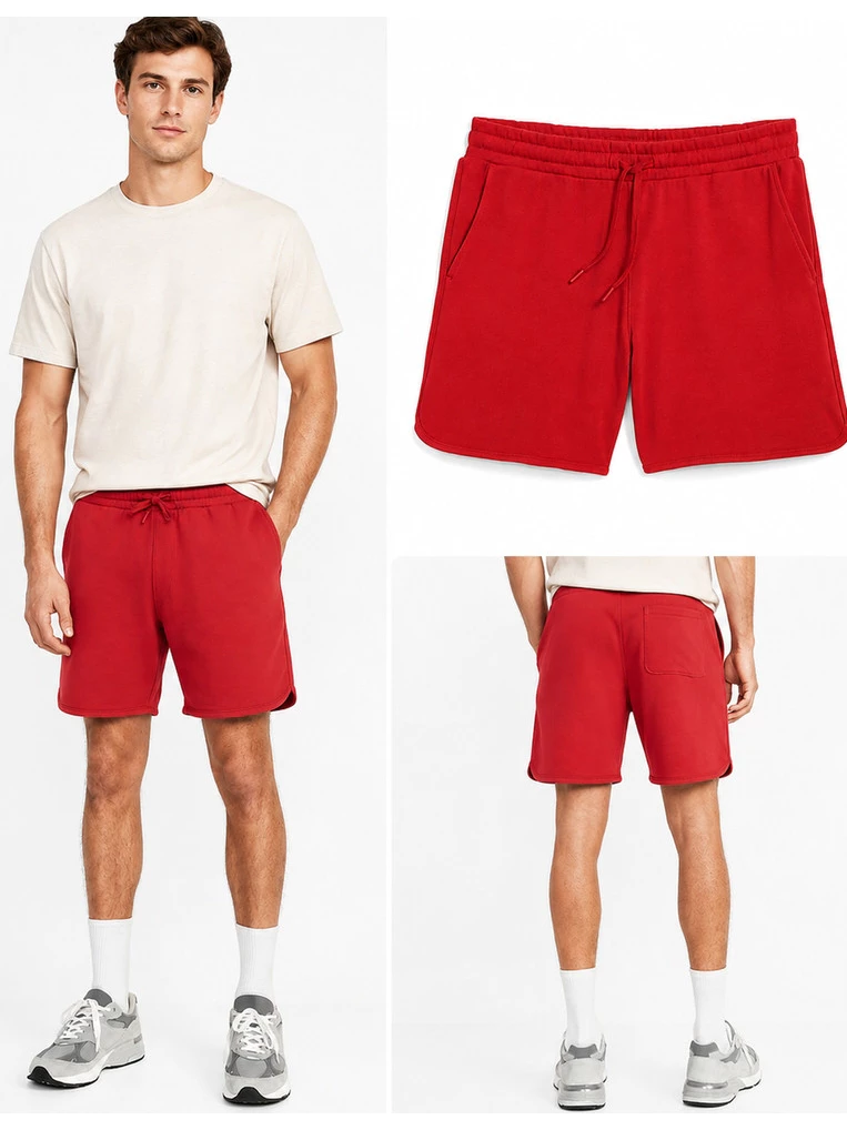 OLN French Terry Dolphin-Hem Sweat Shorts -- 7-inch inseam - 3169