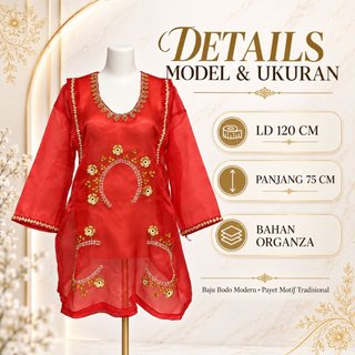 Jual Baju Bodo Modern Premium Lengan Panjang Full Payet Motif ...
