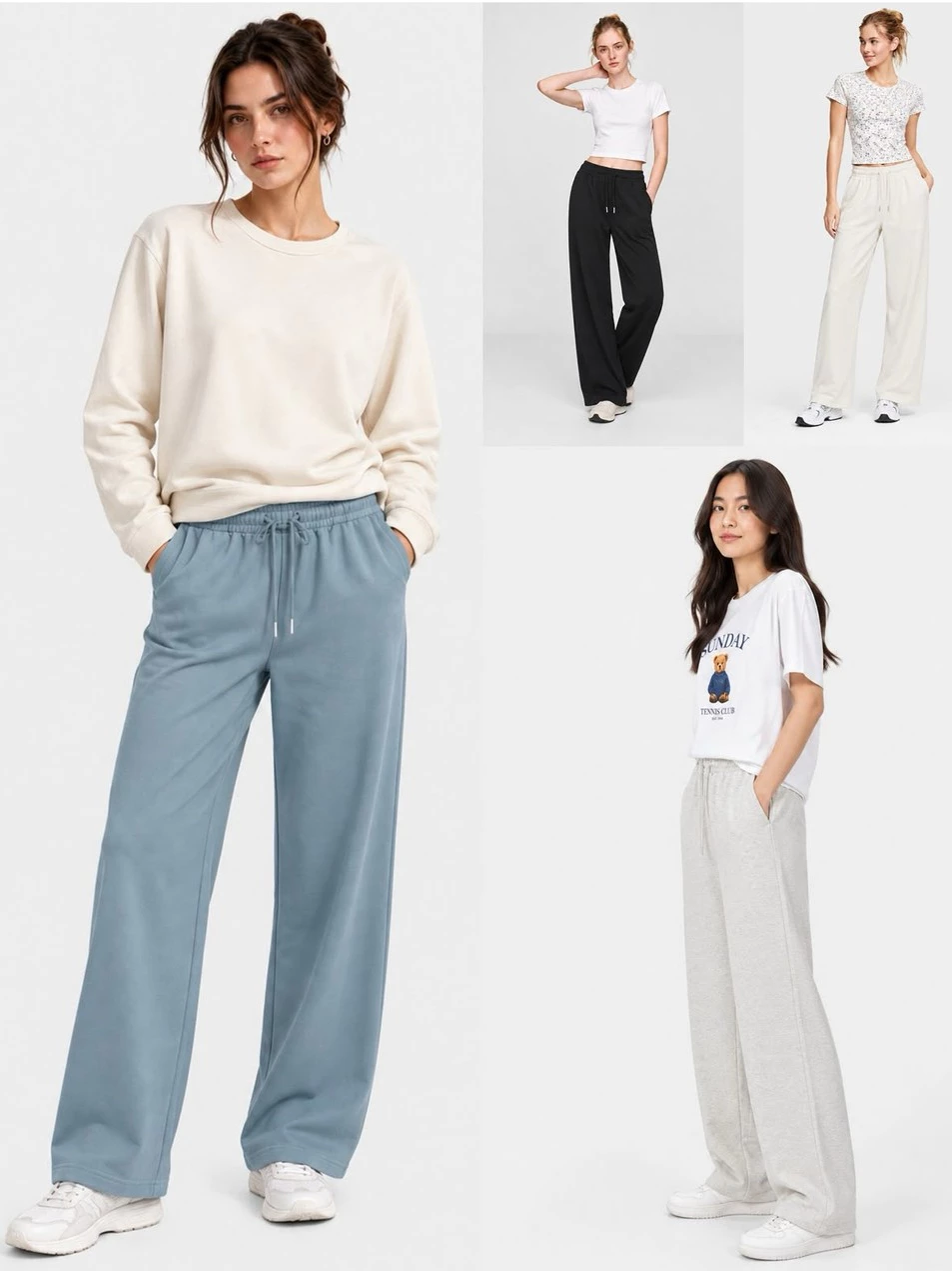 Celana Panjang Wanita Semi Kulot TPN Women's Soft Terry Straight Sweatpants - 3305