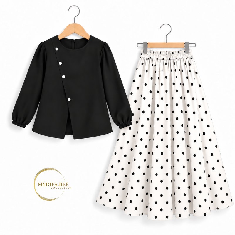 Jual DOLA SET 3–15 Tahun | Setelan Anak Perempuan Polkadot Korean Style ...