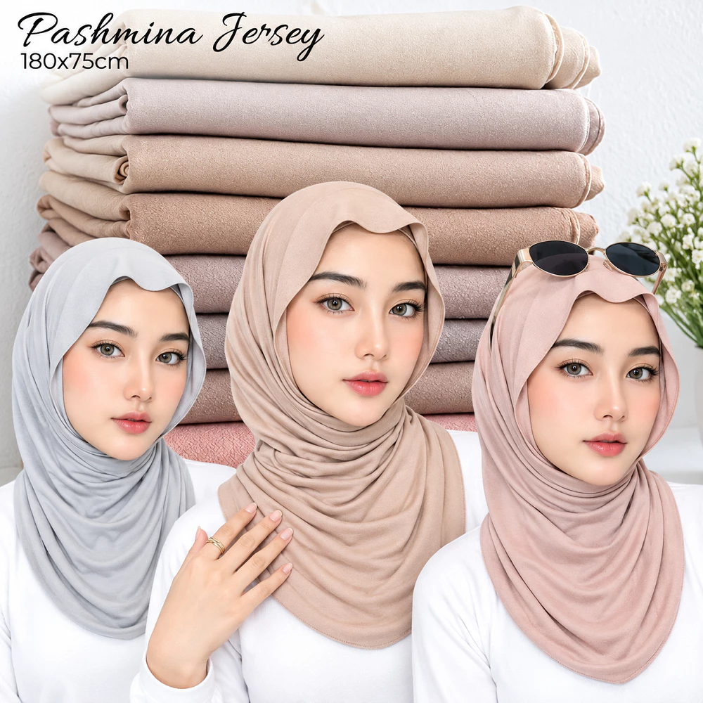 Pashminah Kaos Jersey/hijab pashmina kaos jersey premium anti mleyot